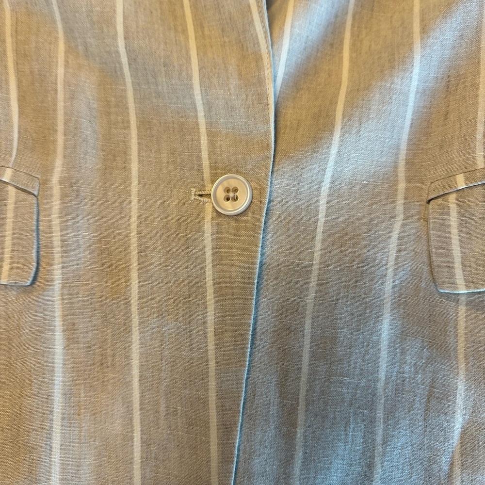 Men's Striped Blazer - beige and white pin stripe